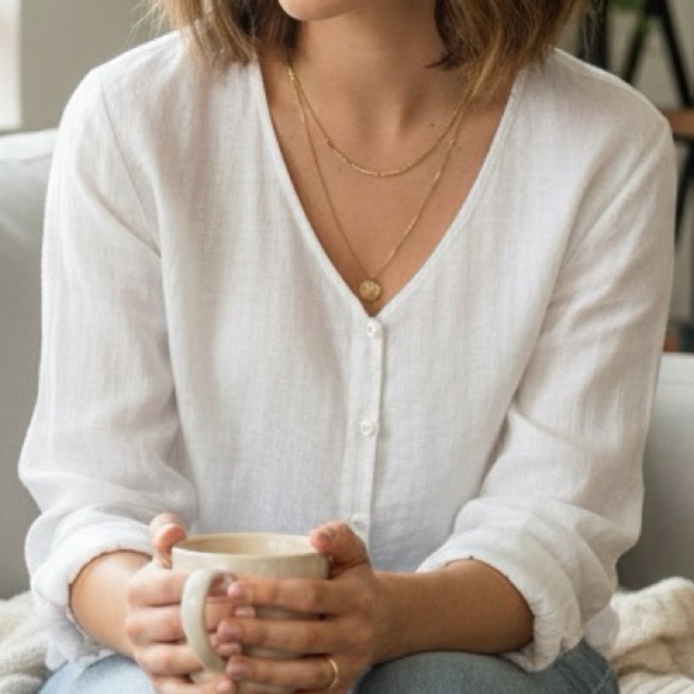 Cynthia Rowley White Button-Down Shirt
